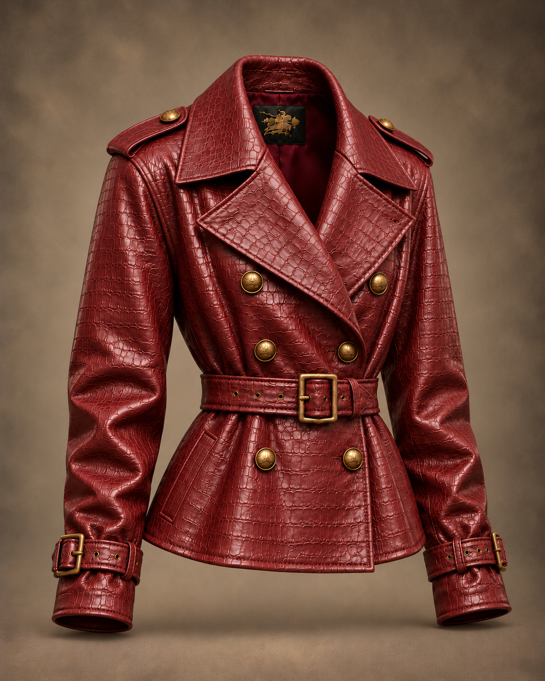 Balci Ateliers – Damen Jacke Balci Edition, hüftlang, burgund, Dreiviertelansicht