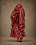 Balci Ateliers – Damen Jacke Balci Edition, hüftlang, burgund, Seitenansicht