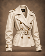 Balci Ateliers – Damen Jacke Balci Edition, hüftlang, ivory, Dreiviertelansicht