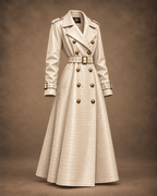 Balci Ateliers – Damen Jacke Balci Edition, mantel, ivory, Dreiviertelansicht
