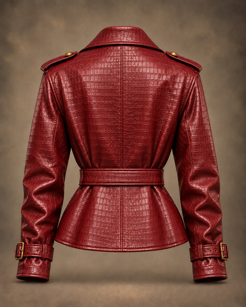 Balci Ateliers – Damen Jacke Balci Edition, taillenlang, burgund, Rückansicht