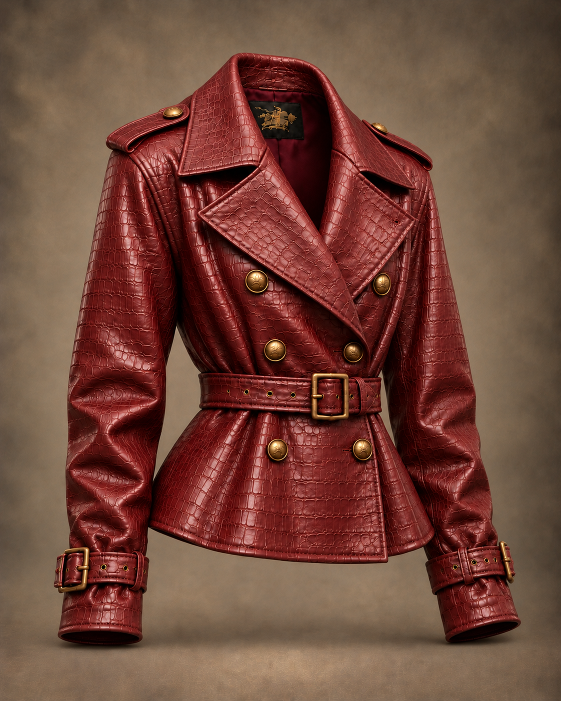 Balci Ateliers – Damen Jacke Balci Edition, taillenlang, burgund, Dreiviertelansicht