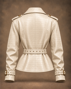 Balci Ateliers – Damen Jacke Balci Edition, taillenlang, ivory, Rückansicht
