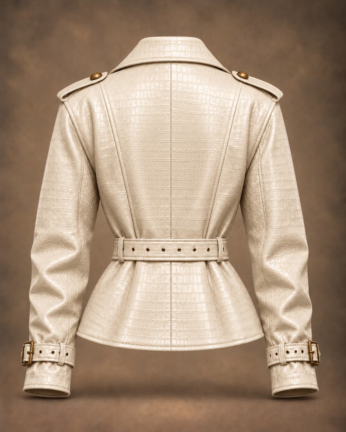 Balci Ateliers – Damen Jacke Balci Edition, taillenlang, ivory, Rückansicht