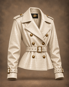 Balci Ateliers – Damen Jacke Balci Edition, taillenlang, ivory, Dreiviertelansicht