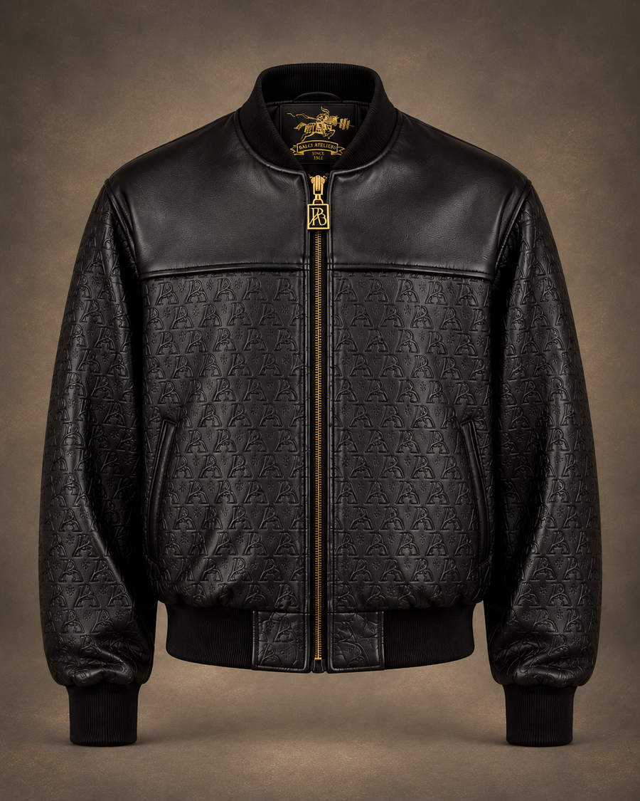 NEMESIS – Monogramm Leder-Bomberjacke